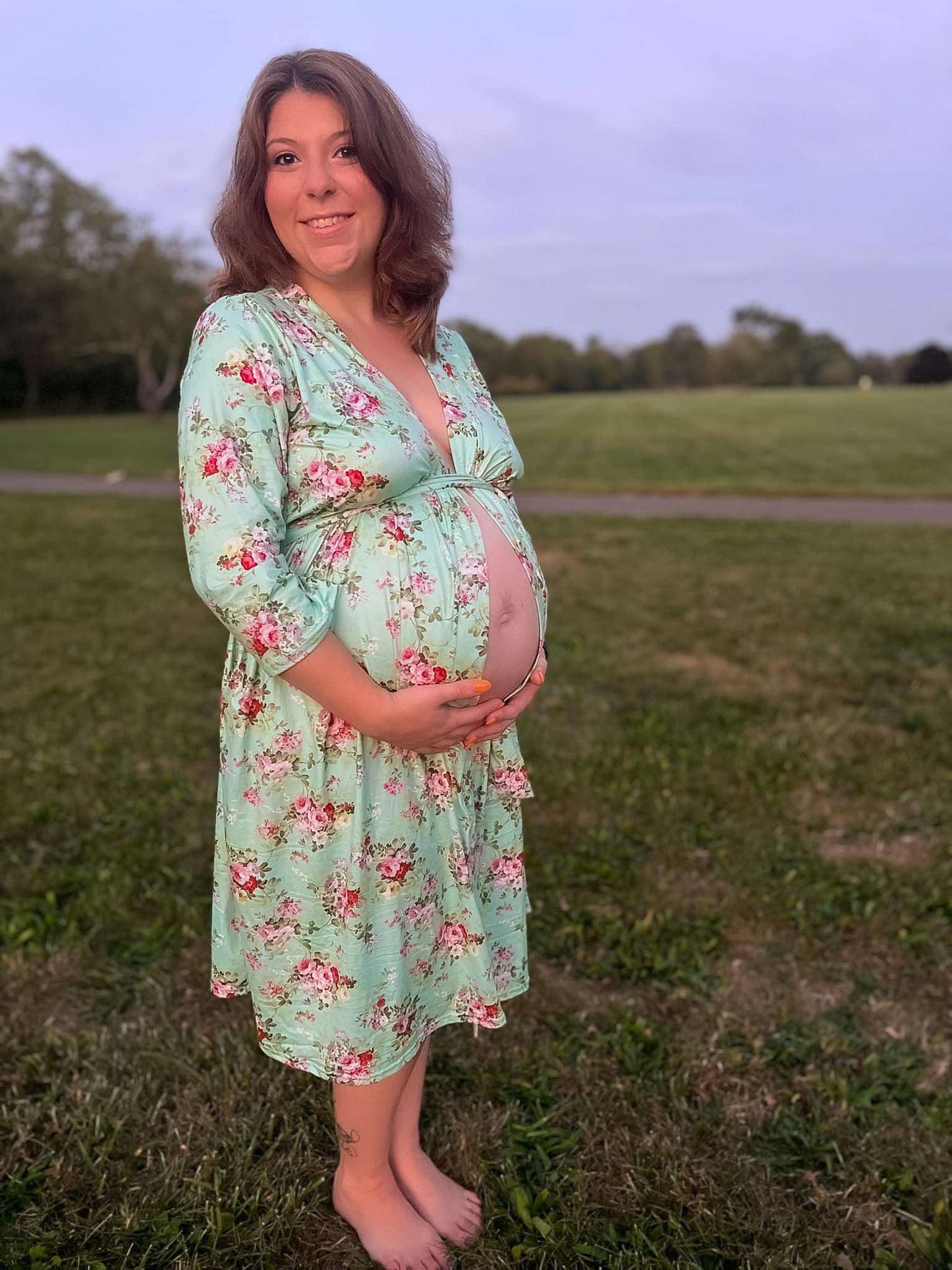 Maternity Robe Periwinkles print