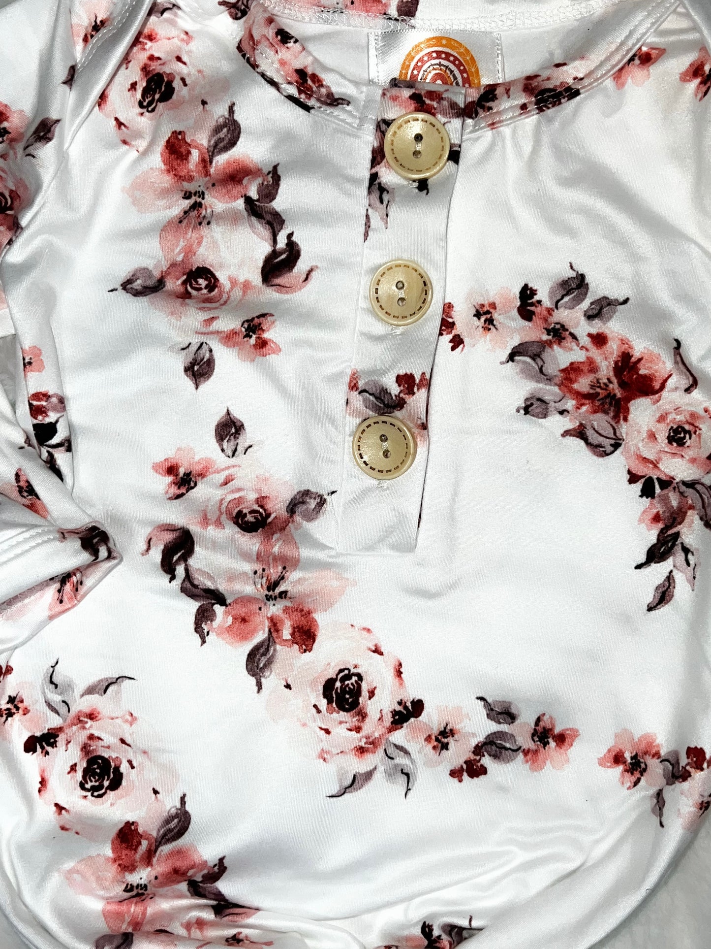 Vintage floral baby knotted gown Baby in Styles