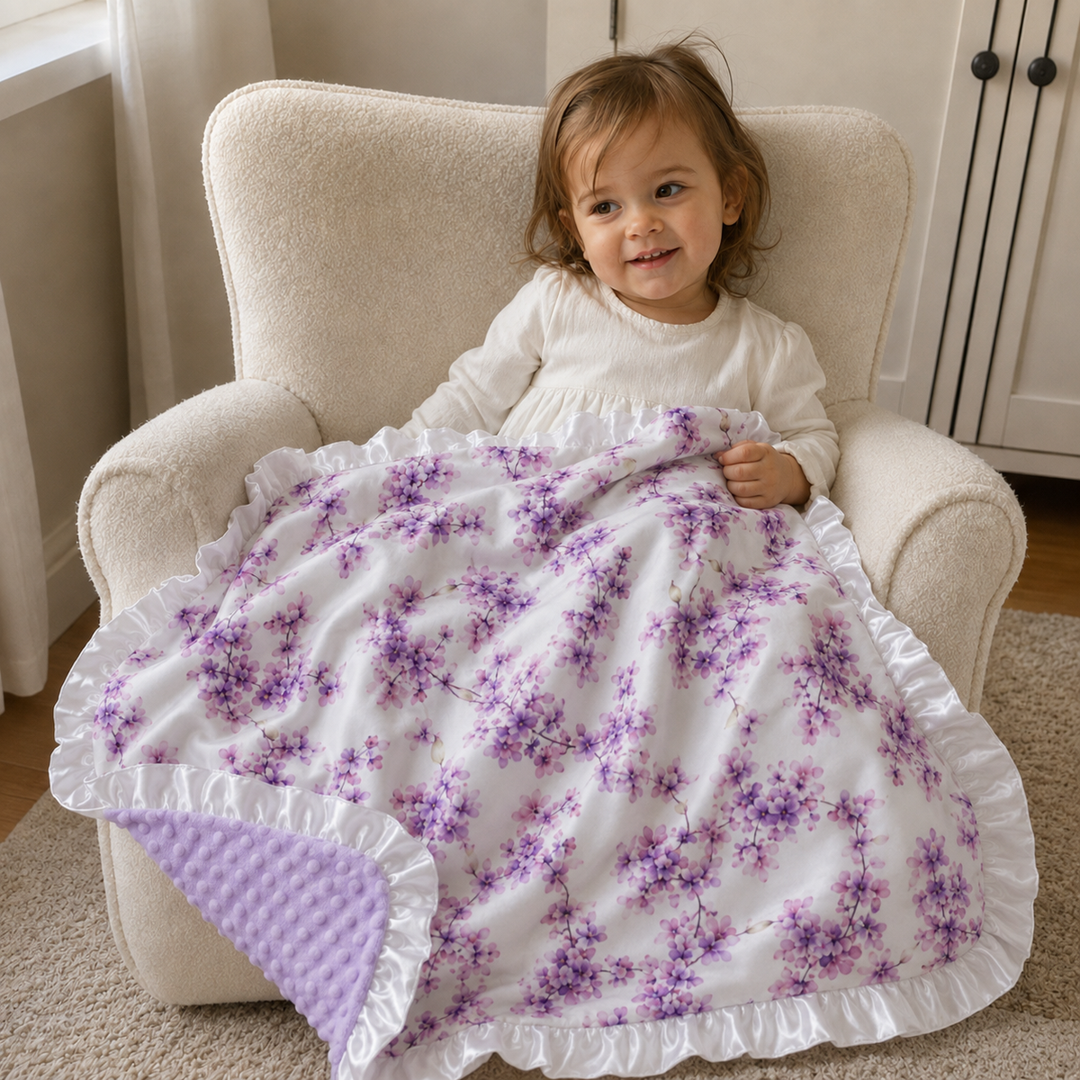 Dainty Floral Minky Baby Blanket