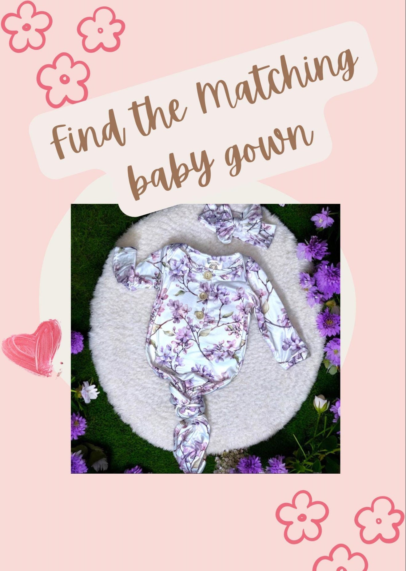 Maternity Robe Dainty Purple print Baby in Styles