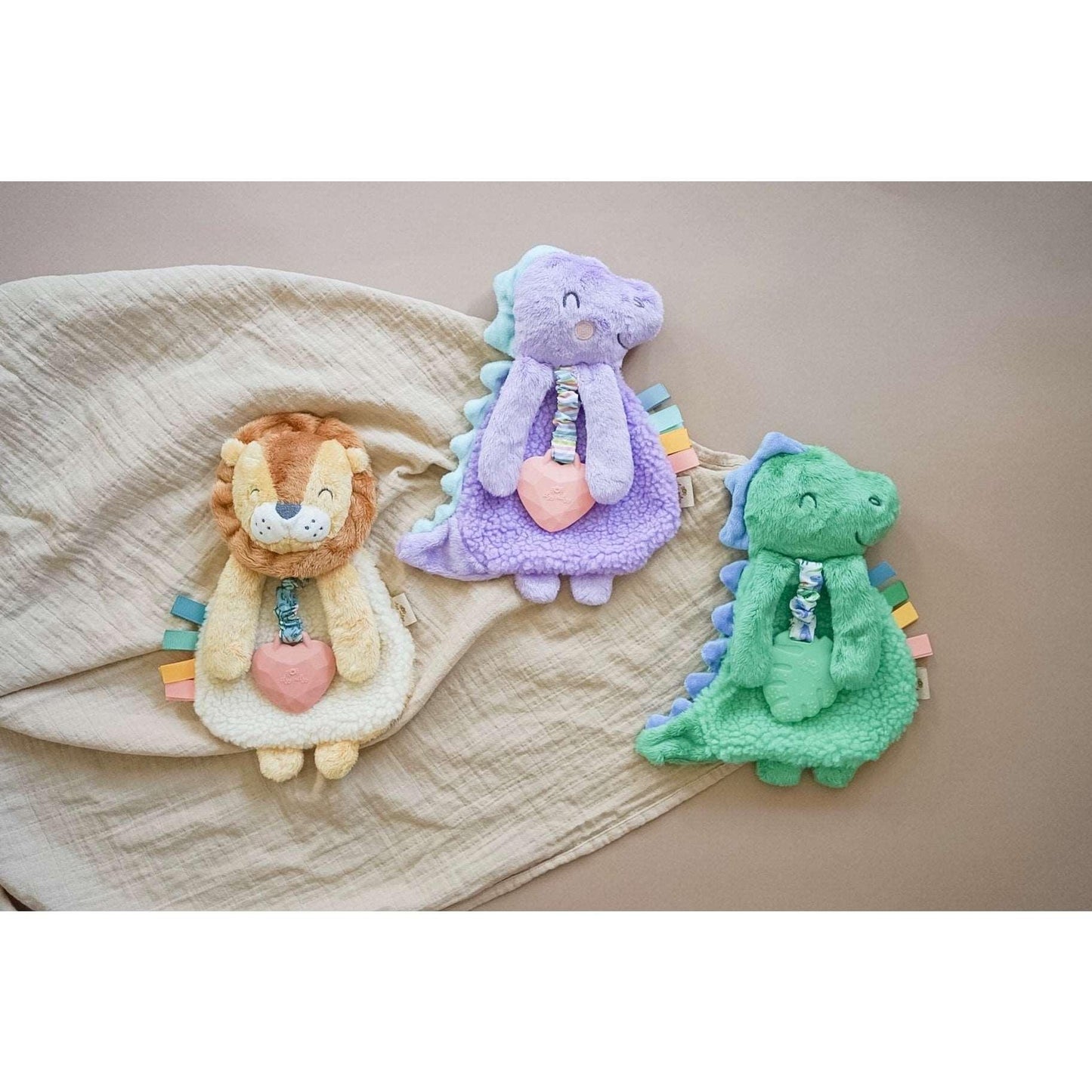 NEW Itzy Lovey™ Purple Dino Plush with Silicone Teether Toy Itzy Ritzy