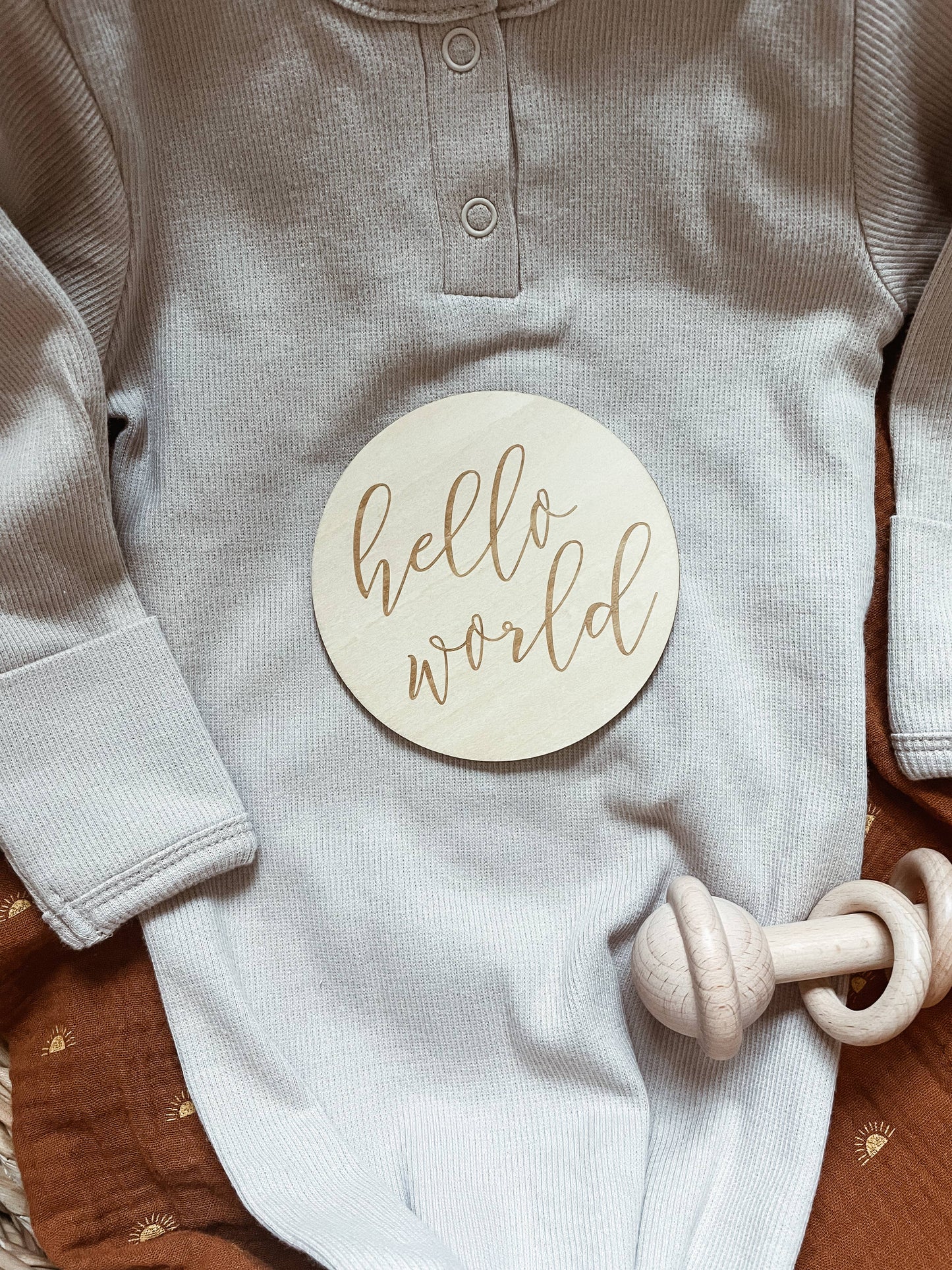 Hello World - Birth Announcement Sign Boho + Babe