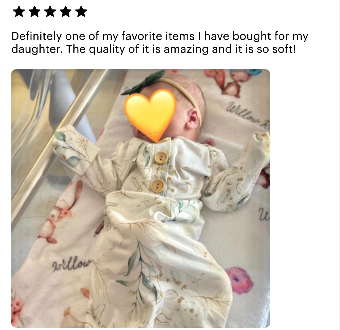 Knotted Baby Gown & Bow set, Eucalyptus-print (Newborn-3 Months Baby in Styles