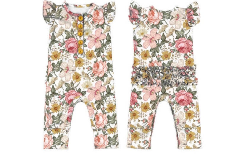 Vintage flowers jumpsuit Baby in Styles