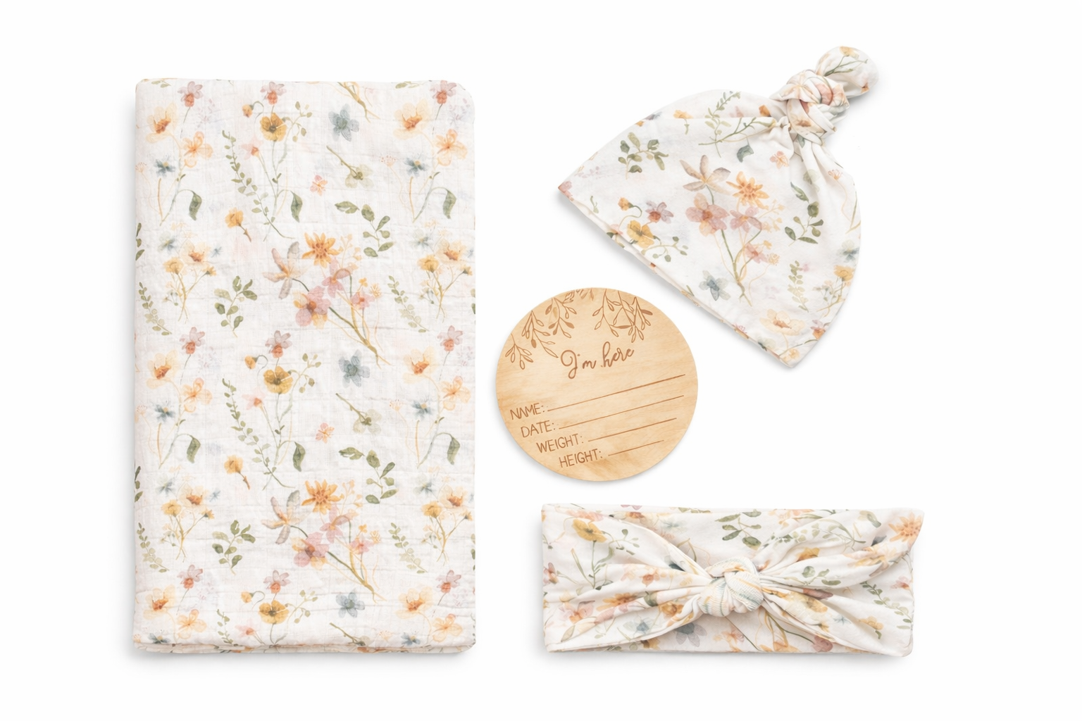 Organic muslin blanket, 4 piece set. Baby in Styles