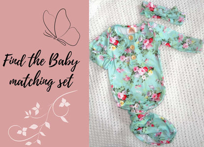 Maternity Robe Periwinkles print