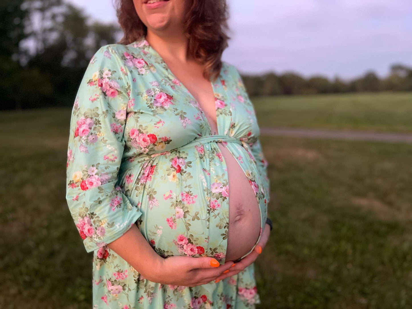 Maternity Robe Periwinkles print