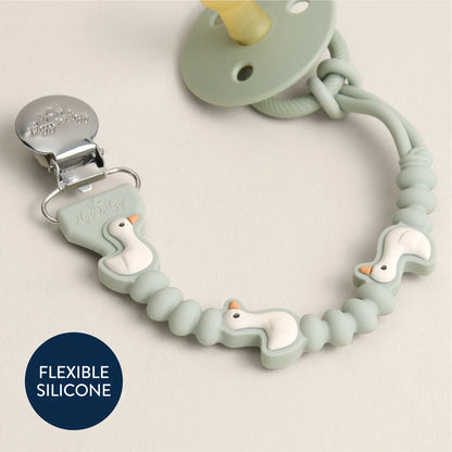 Itzy Ritzy Beaded Pacifier Clip - Universal Fit, Silicone Holder - Bear: BPA-Free