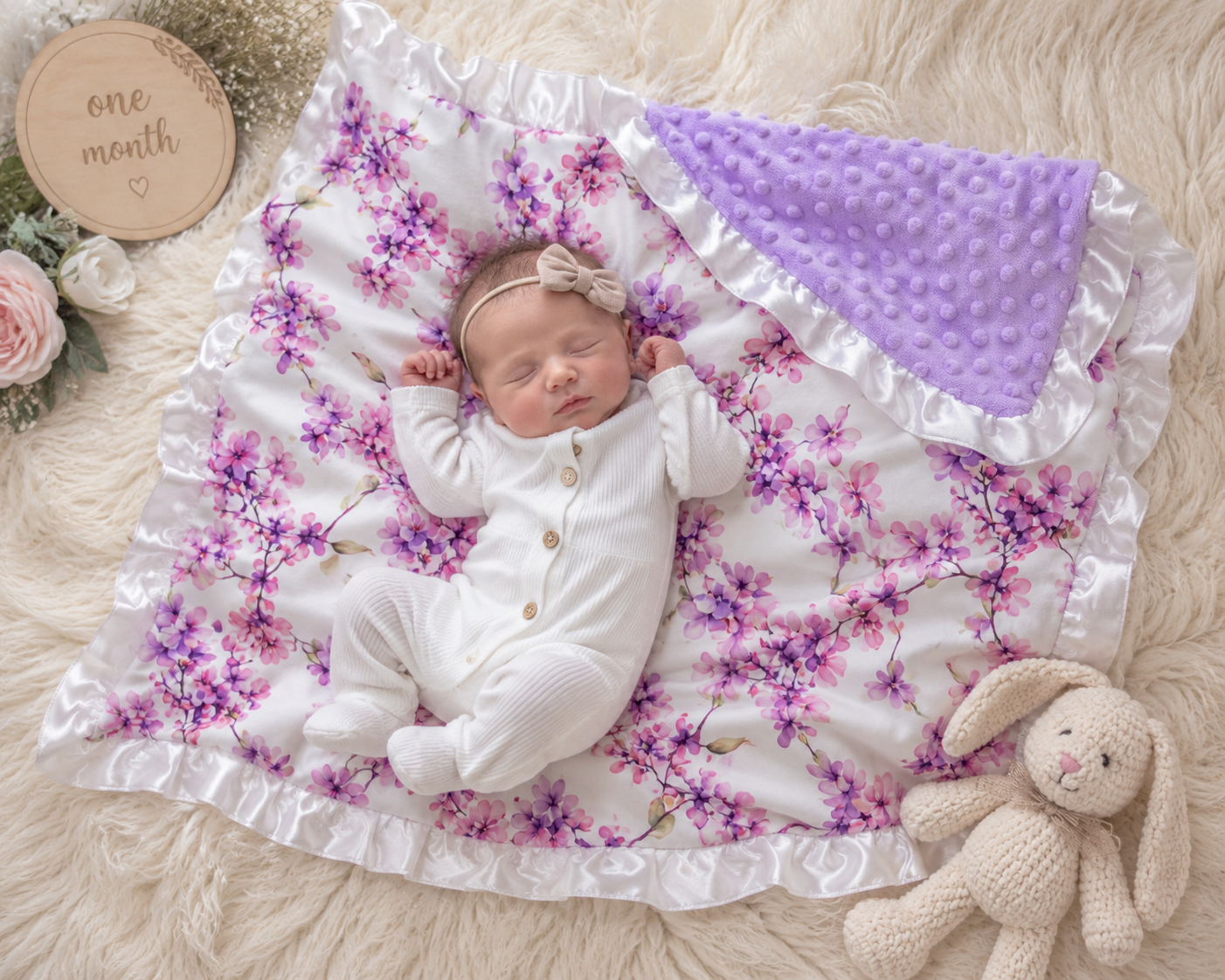 Dainty Floral Minky Baby Blanket Baby in Styles