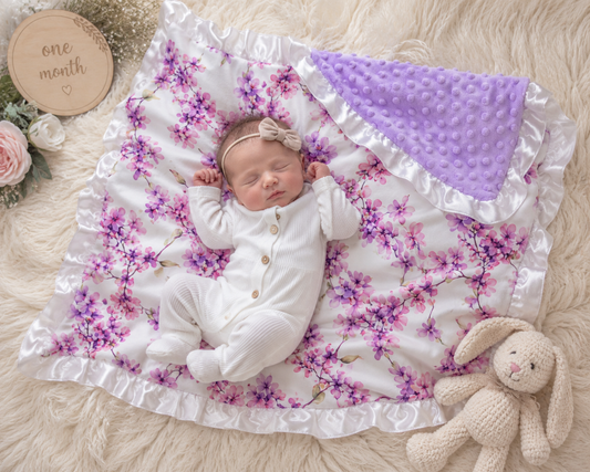 Dainty Floral Minky Baby Blanket Baby in Styles