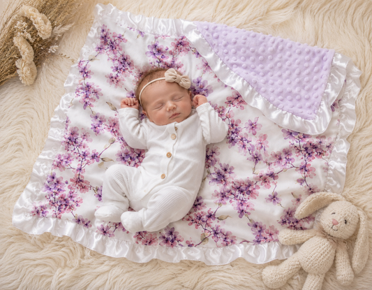 Dainty Floral Minky Baby Blanket