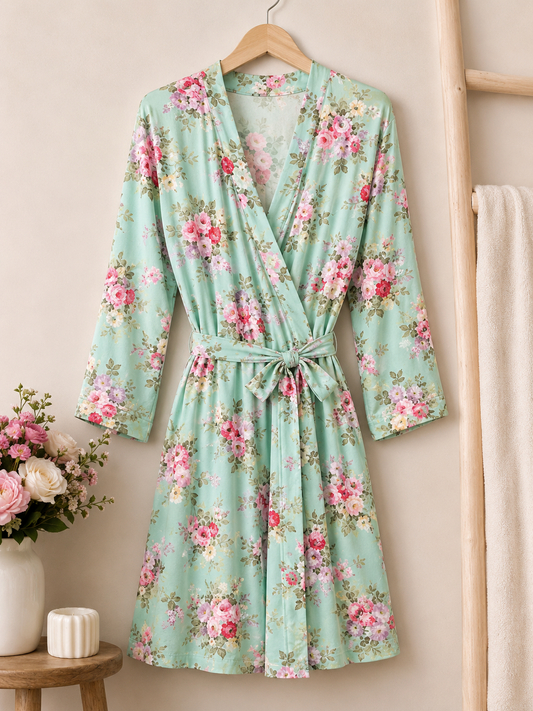Maternity Robe Periwinkles print Baby in Styles