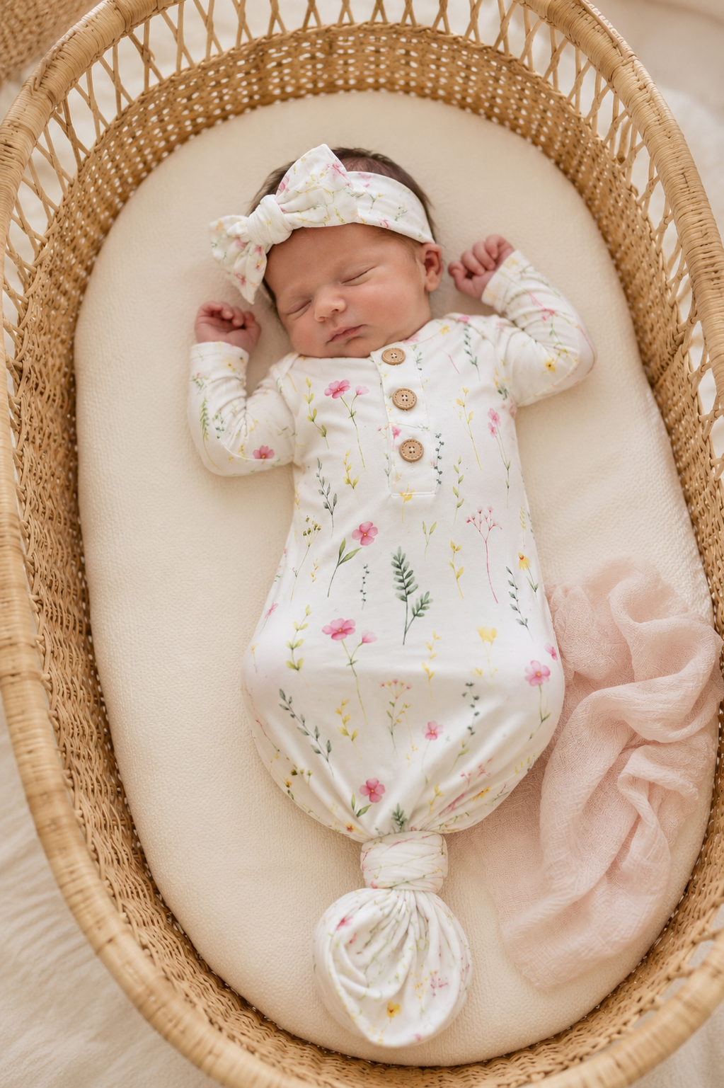 Wild flowers knotted gown and bow set