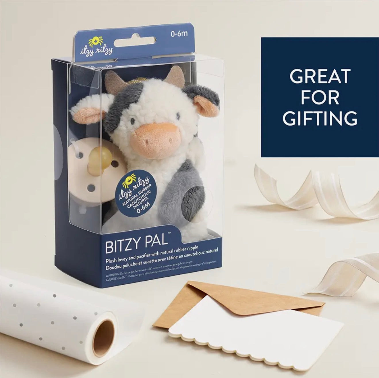 Bitzy Pal Natural Rubber
Pacifier & Plush