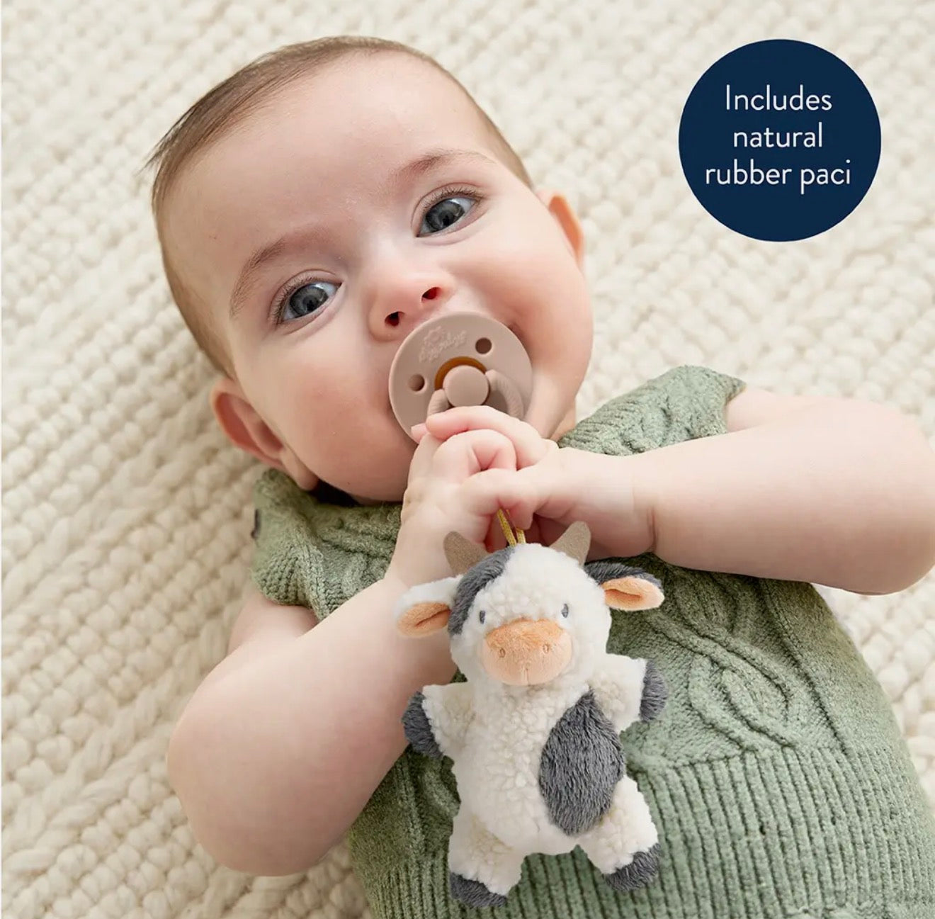 Bitzy Pal Natural Rubber
Pacifier & Plush