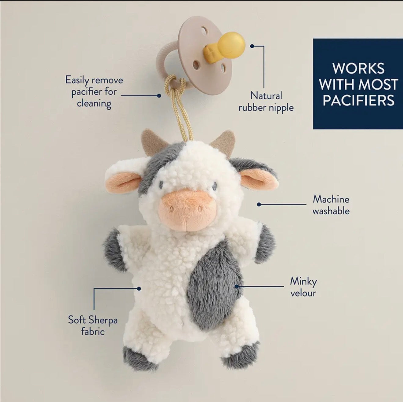 Bitzy Pal Natural Rubber
Pacifier & Plush