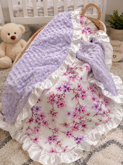 Dainty Floral Minky Baby Blanket