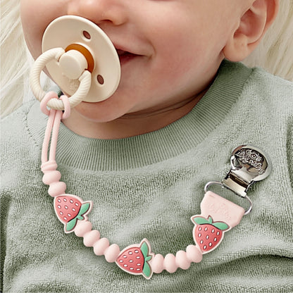 Itzy Ritzy Beaded Pacifier Clip - Universal Fit, Silicone Holder - Bear: BPA-Free