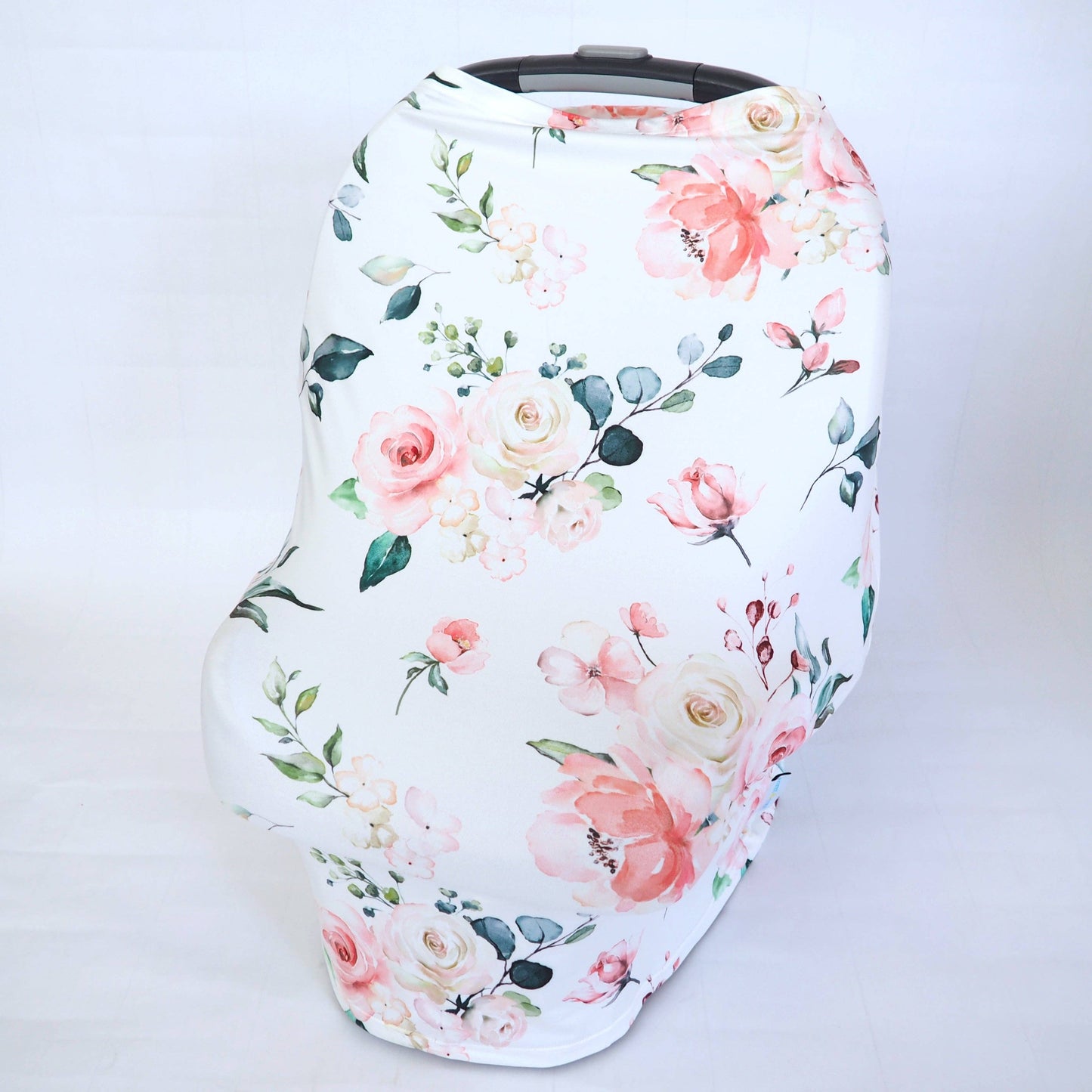 Peach Floral Infant Baby Car Seat / Nursing Cover Honey Lemonade