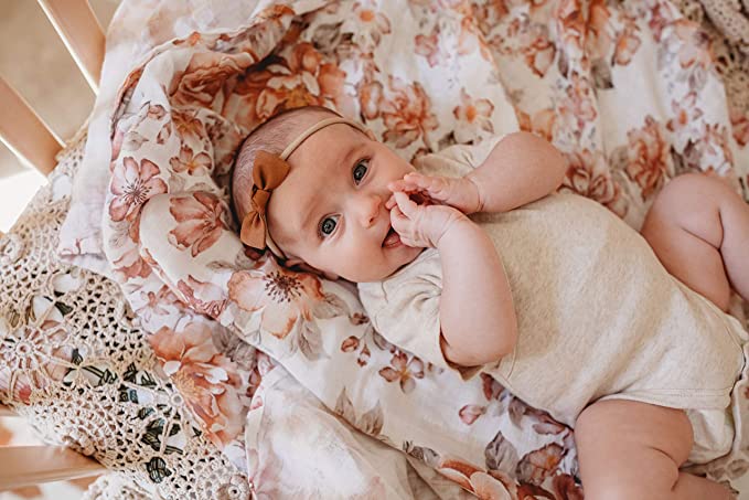Muslin Swaddle Baby Blanket – Sunset Floral Mini Wander, LLC