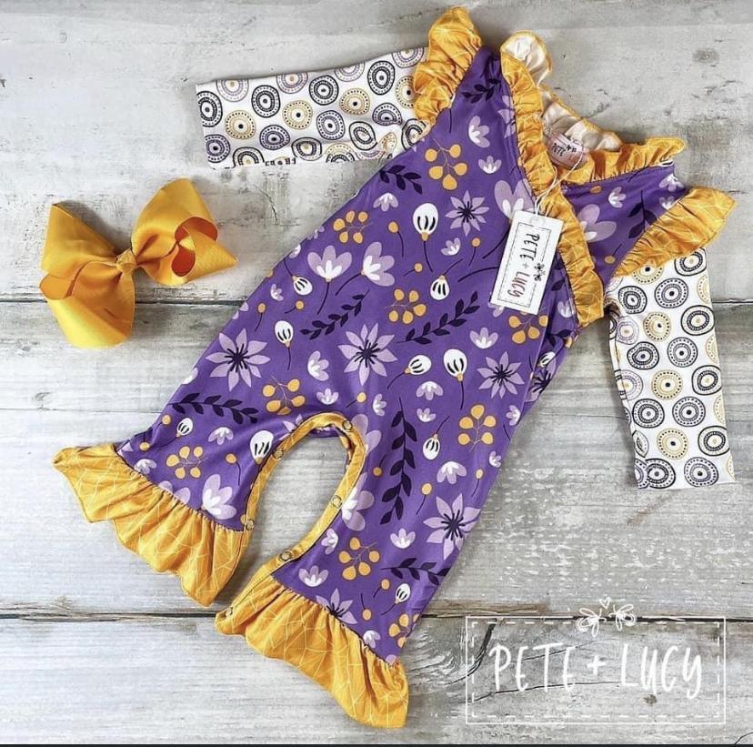 Floral romper in purple Baby in Styles