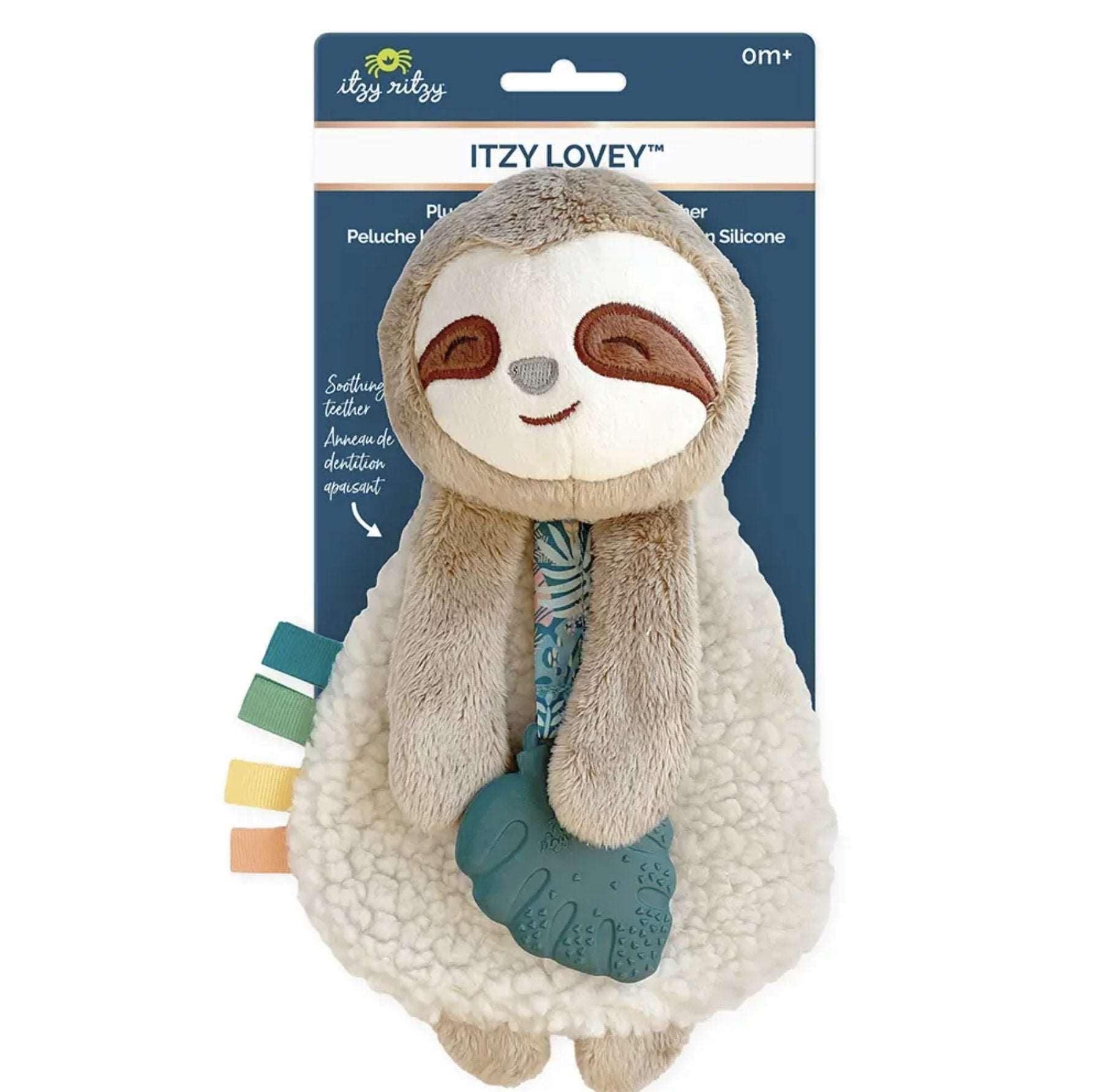 Itzy Lovey™ Sloth Plush with Silicone Teether Baby in Styles