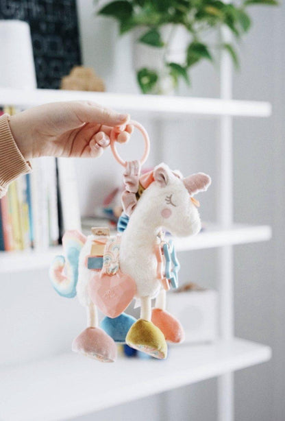 Link & Love Unicorn Activity Plush Silicone Teether Toy Baby in Styles