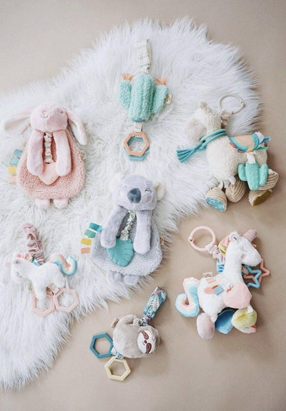 Link & Love Unicorn Activity Plush Silicone Teether Toy Baby in Styles