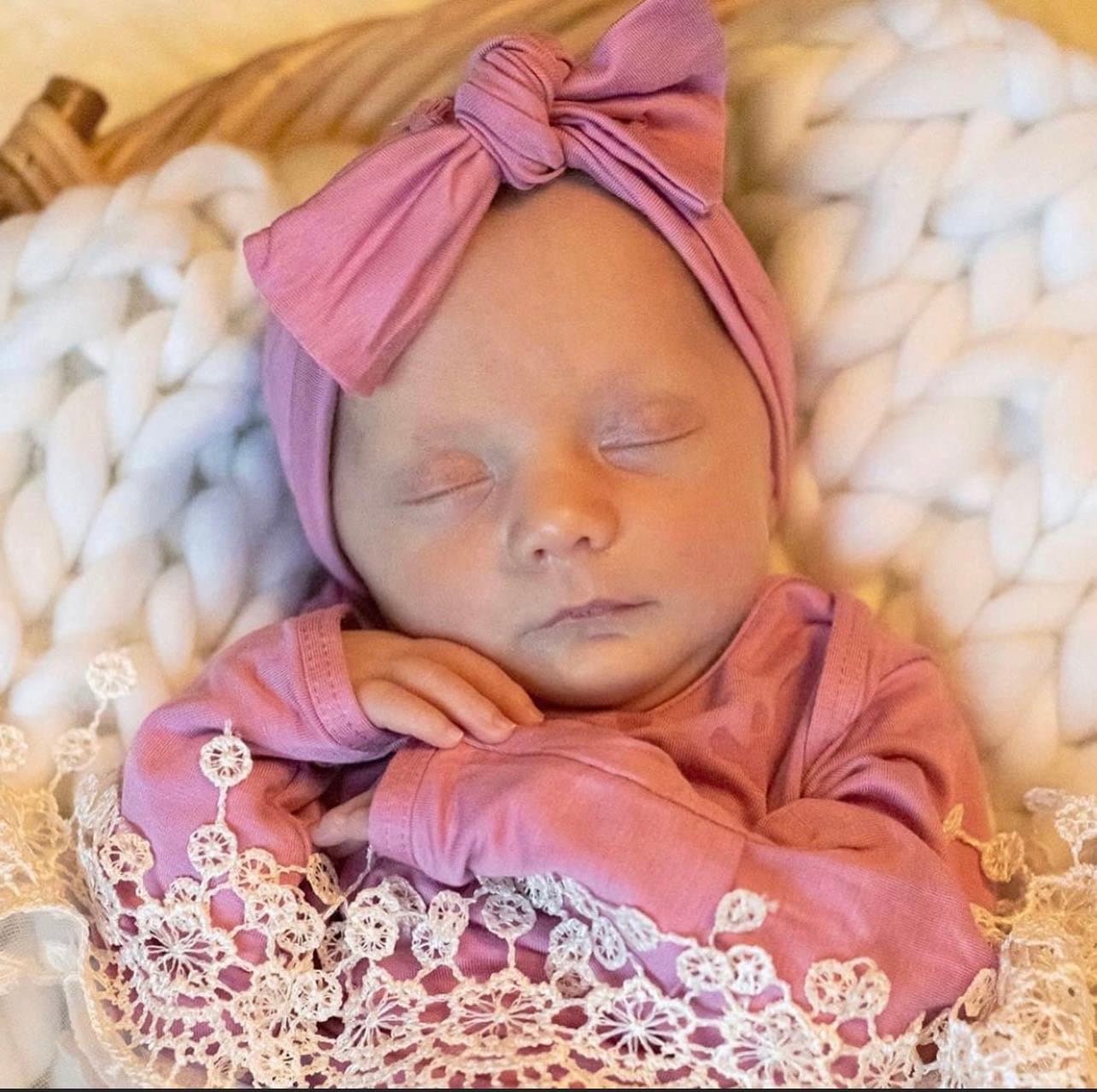 Rose Knotted Gown And Bow Baby in Styles