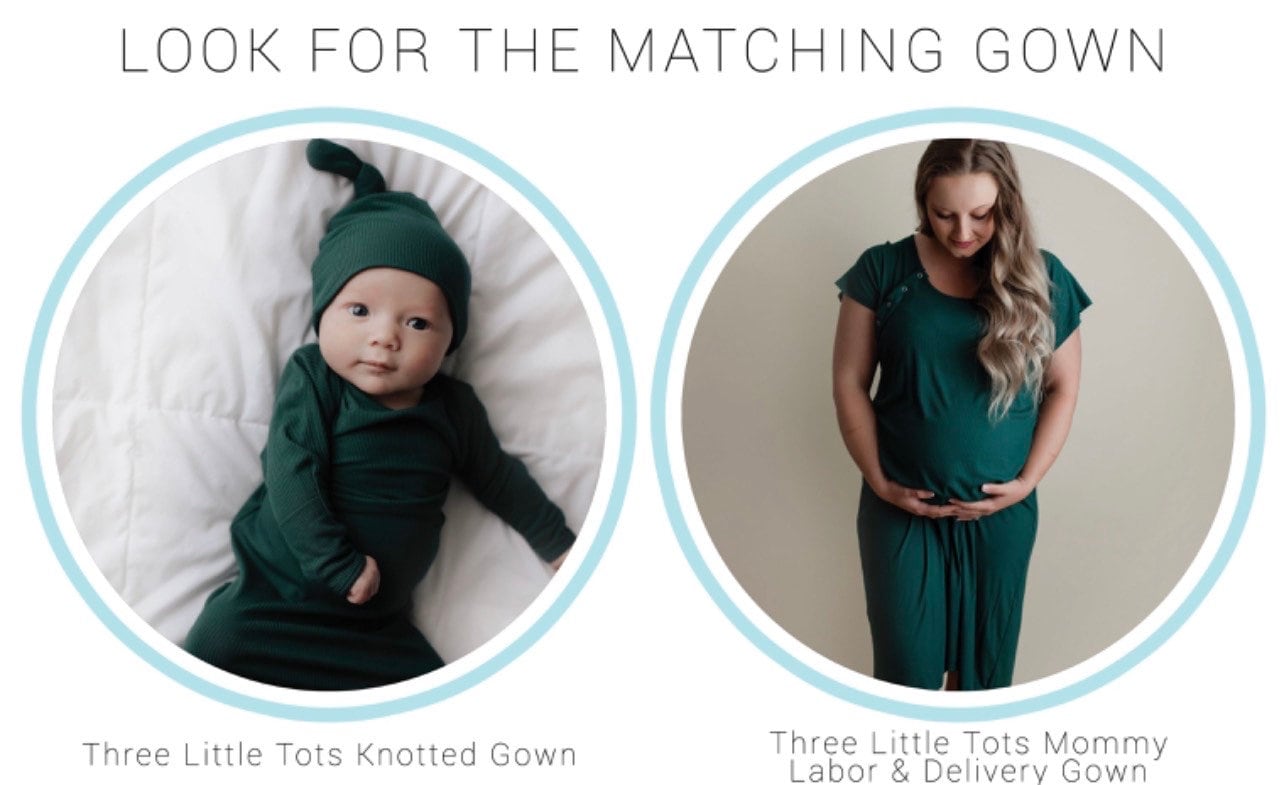 Green Maternity Mommy Labor and Delivery/ Nursing Gown Baby in Styles