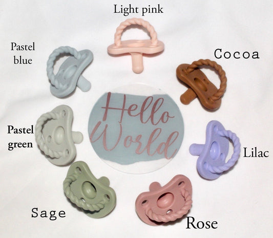 100% Food Grade Silicone Pacifiers and clip set Baby in Styles
