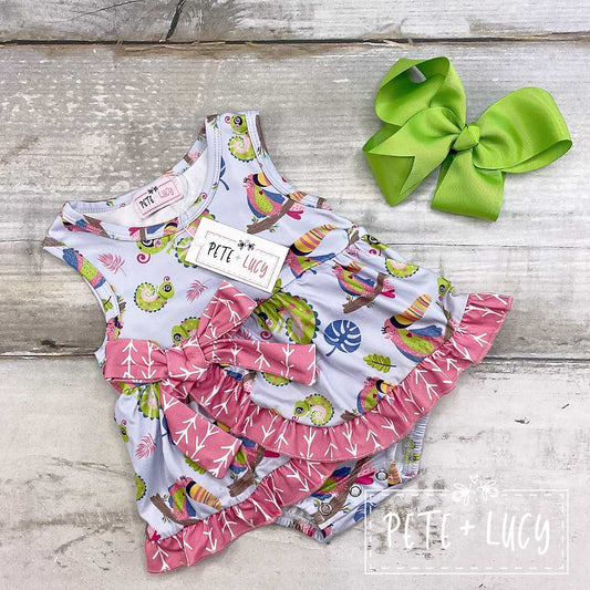 Pete and Lucy Birds and Magic Romper Baby in Styles