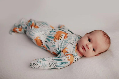 Dinosaur Knotted gown and hat Baby in Styles