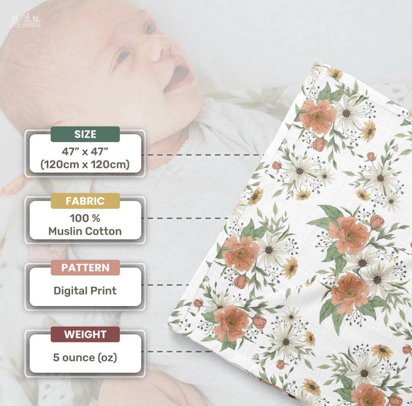 Muslin Swaddle Baby Blanket – Spring Blossom Mini Wander, LLC