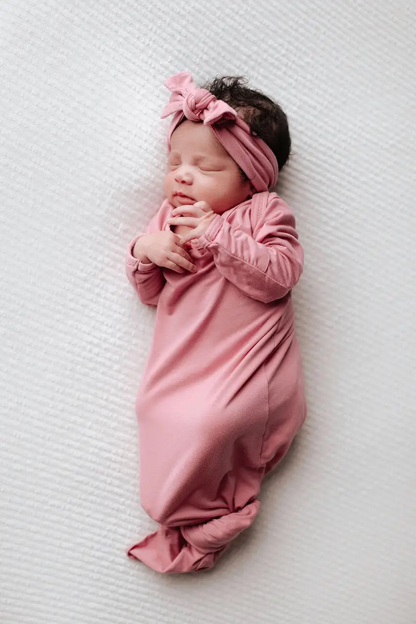 Rose Knotted Gown and headband set Three Little Tots