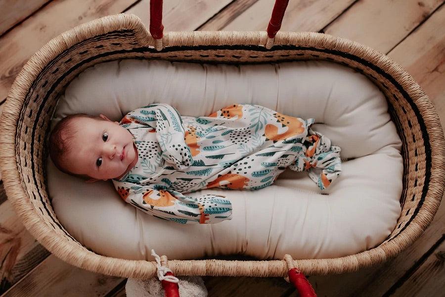 Dinosaur Knotted gown and hat Baby in Styles