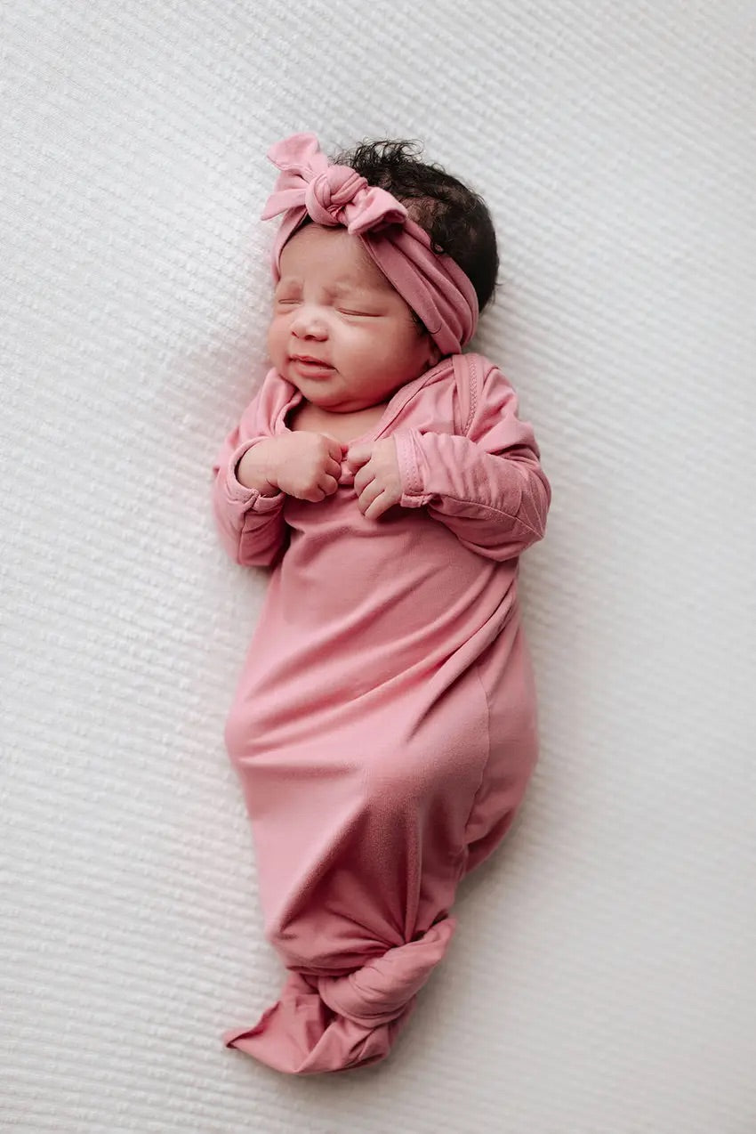 Rose Knotted Gown and headband set Three Little Tots