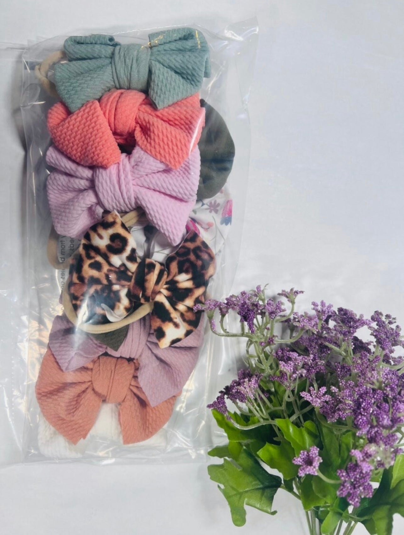 Handmade 5 pack nylon hair bows 3.5 inches Baby in Styles