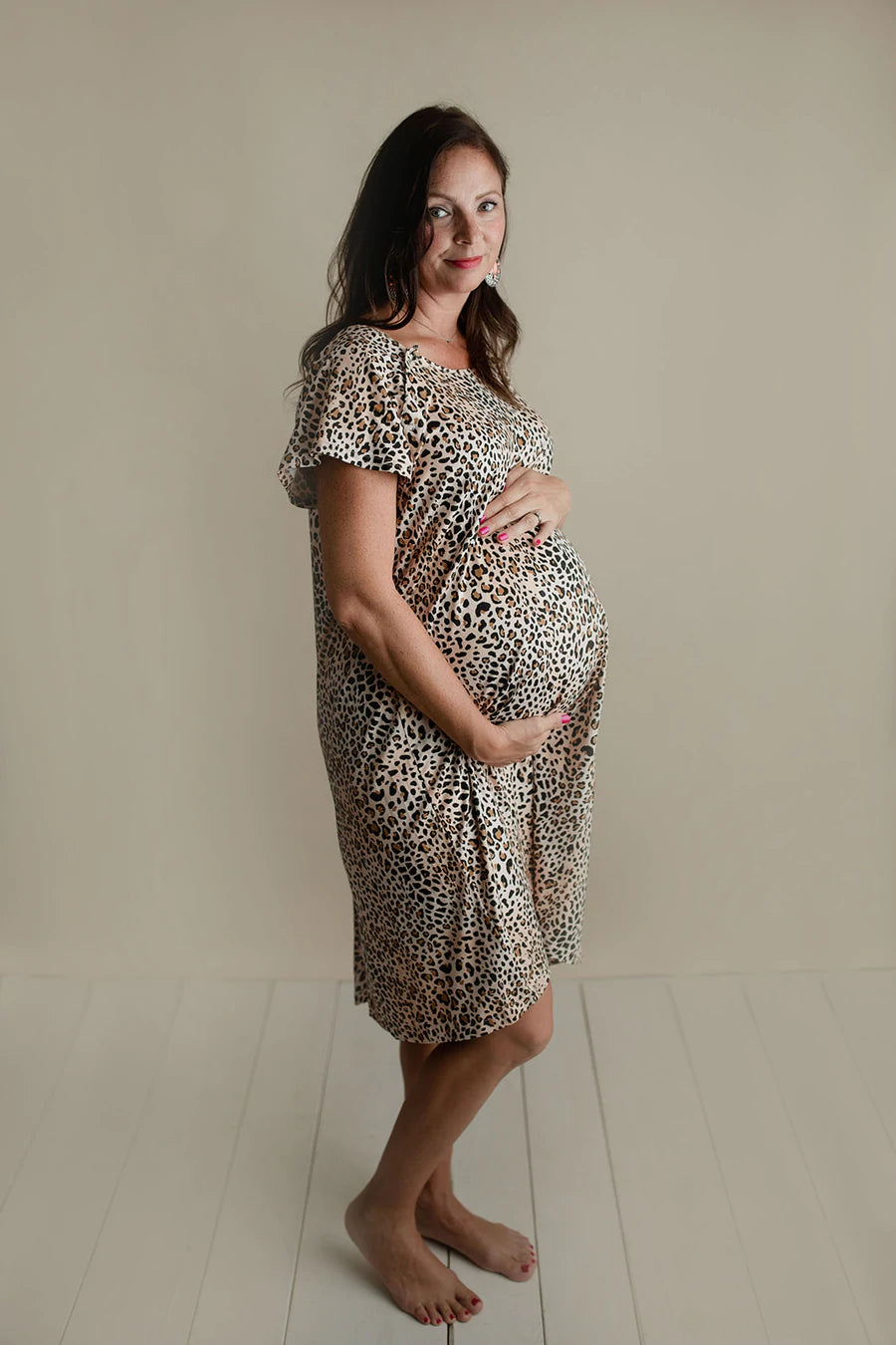 Leopard Print Labor and Delivery/nursing gown Baby in Styles