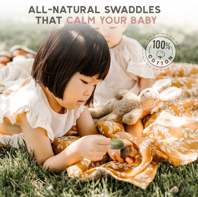 Muslin Swaddle Baby Blanket – Leafy Sprig Mini Wander, LLC