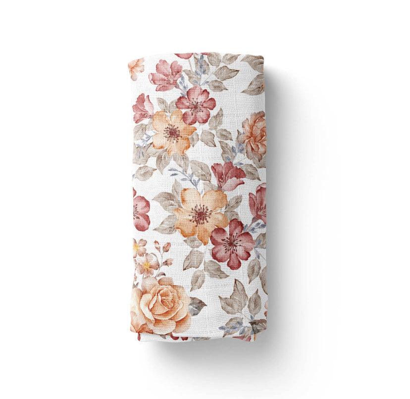 Muslin Swaddle Baby Blanket – Sunset Floral Mini Wander, LLC