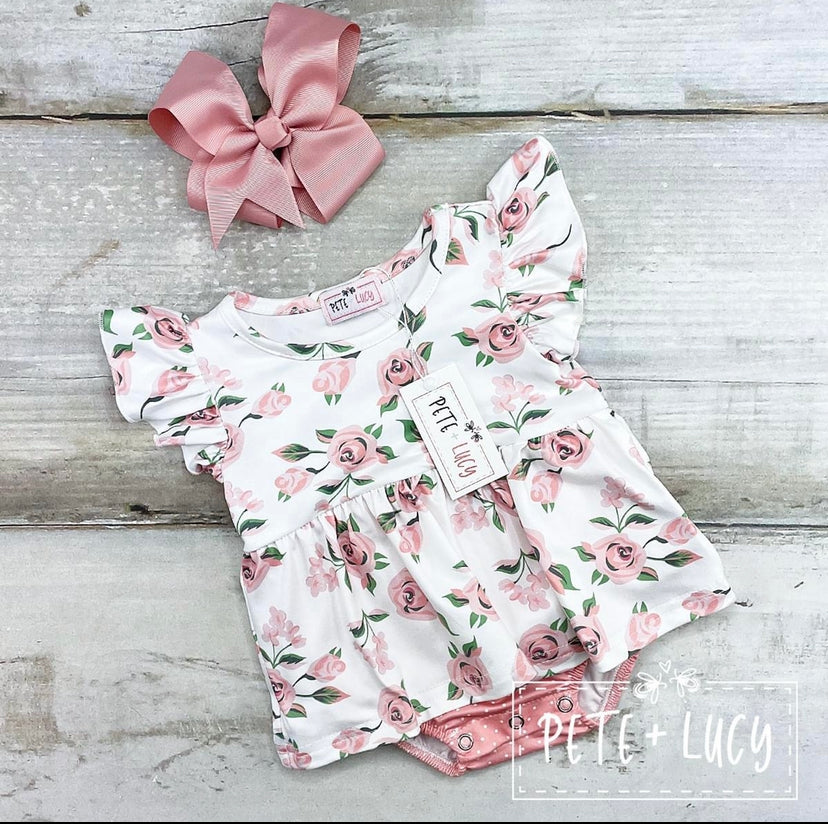 Pete and Lucy Morning rose romper 9-12mo Baby in Styles