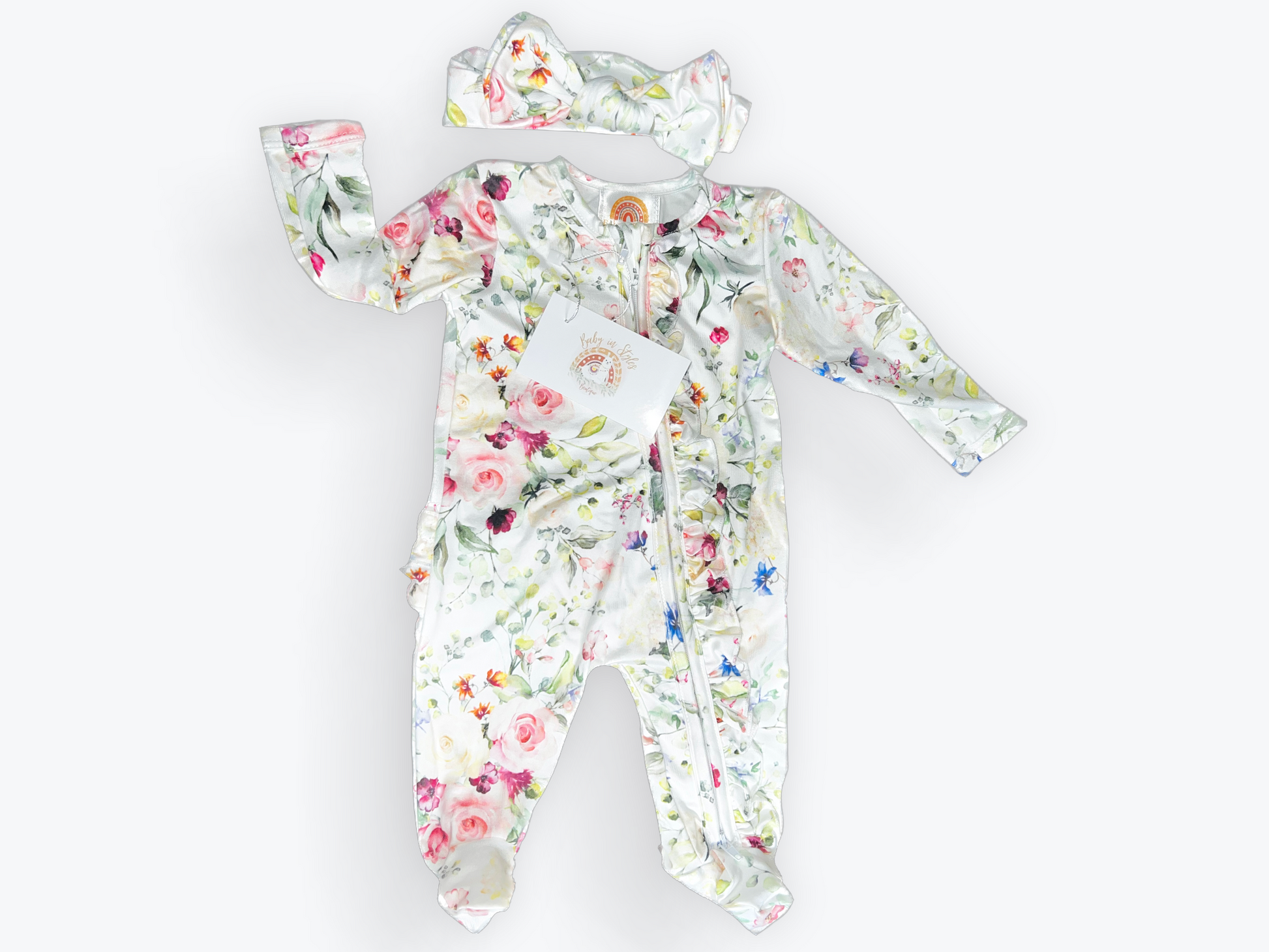 Floral gardens ruffle footie Baby in Styles